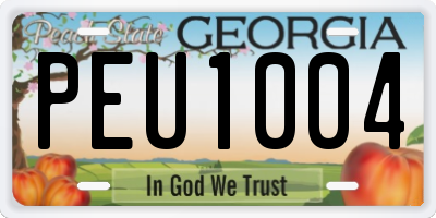 GA license plate PEU1004