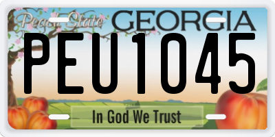 GA license plate PEU1045