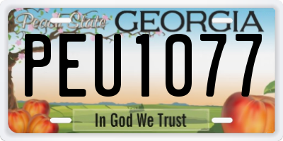 GA license plate PEU1077