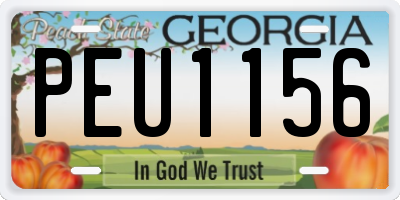 GA license plate PEU1156