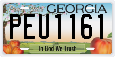 GA license plate PEU1161