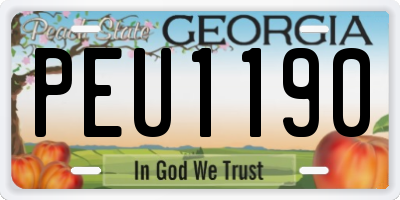 GA license plate PEU1190