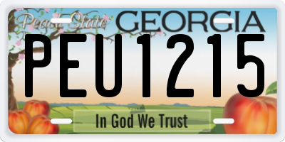 GA license plate PEU1215