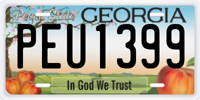 GA license plate PEU1399