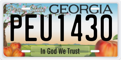 GA license plate PEU1430