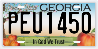GA license plate PEU1450