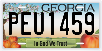 GA license plate PEU1459