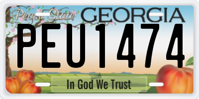 GA license plate PEU1474