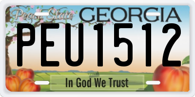 GA license plate PEU1512