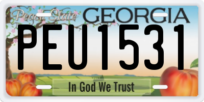 GA license plate PEU1531