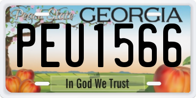 GA license plate PEU1566