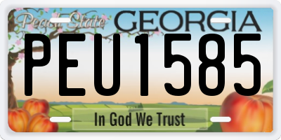 GA license plate PEU1585