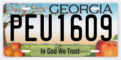 GA license plate PEU1609