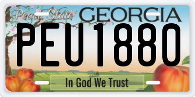 GA license plate PEU1880