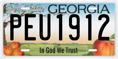 GA license plate PEU1912