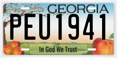 GA license plate PEU1941