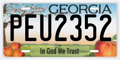 GA license plate PEU2352
