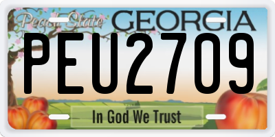GA license plate PEU2709