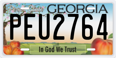 GA license plate PEU2764