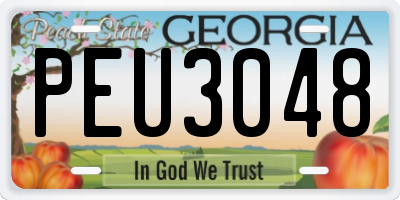 GA license plate PEU3048