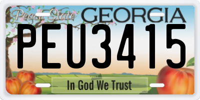 GA license plate PEU3415