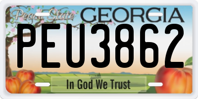 GA license plate PEU3862