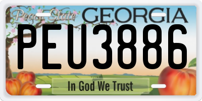 GA license plate PEU3886