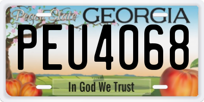 GA license plate PEU4068