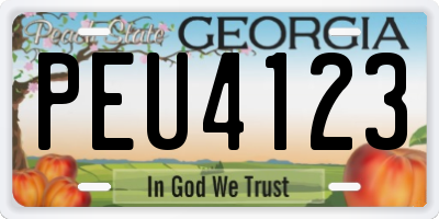 GA license plate PEU4123