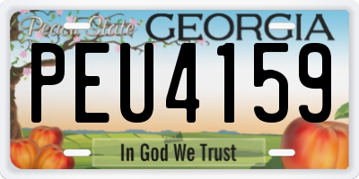 GA license plate PEU4159