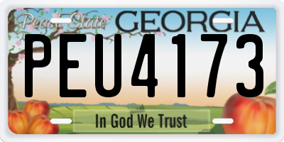 GA license plate PEU4173