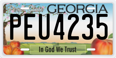 GA license plate PEU4235