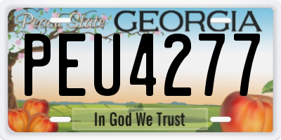 GA license plate PEU4277