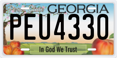 GA license plate PEU4330