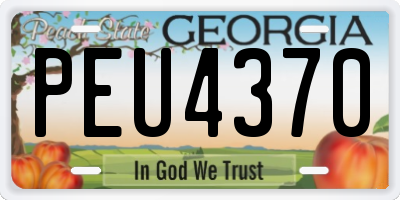 GA license plate PEU4370