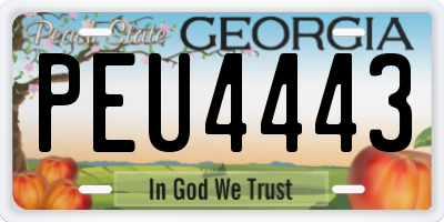 GA license plate PEU4443
