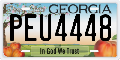 GA license plate PEU4448