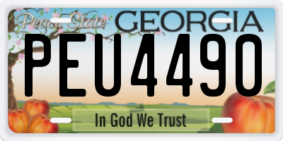 GA license plate PEU4490