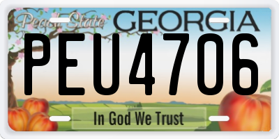 GA license plate PEU4706