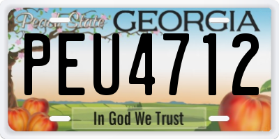 GA license plate PEU4712