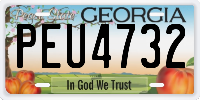 GA license plate PEU4732