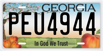 GA license plate PEU4944
