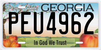 GA license plate PEU4962