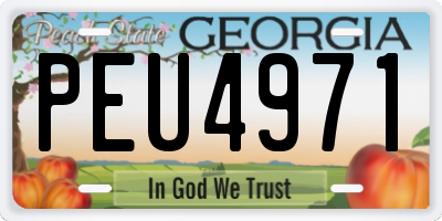 GA license plate PEU4971
