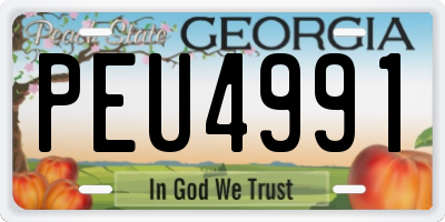 GA license plate PEU4991