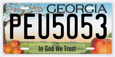 GA license plate PEU5053