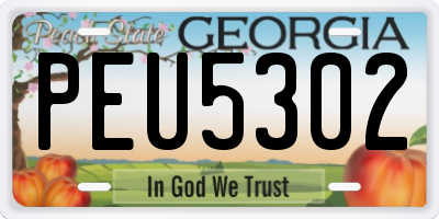 GA license plate PEU5302