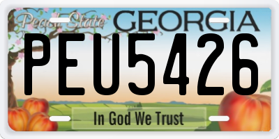 GA license plate PEU5426