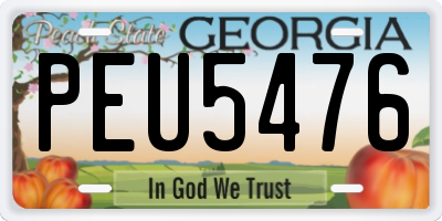 GA license plate PEU5476