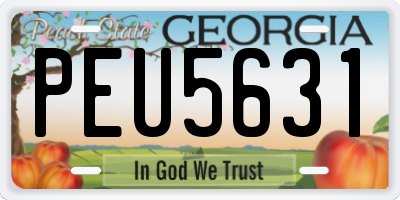 GA license plate PEU5631